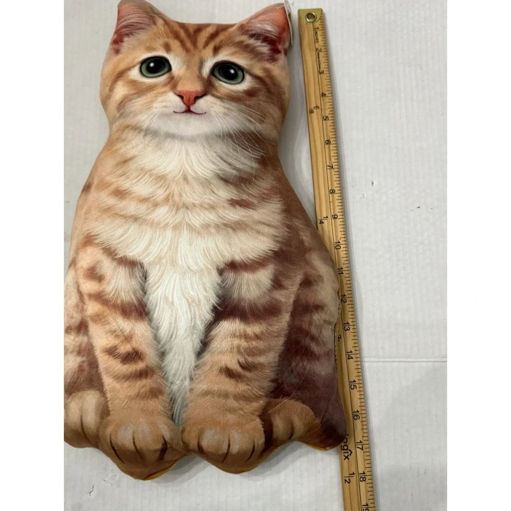 Realistic Orange Kitty Cat Green Eyes Seasonal 4 Bow Ties Throw Pillow‎ Decor